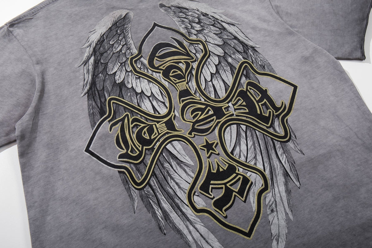 MAJESTIK Winged Cross Graphic T-Shirt ¡ª detail